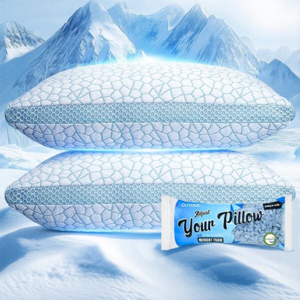 King Cooling Memory Foam Pillow Set (2-Pack)