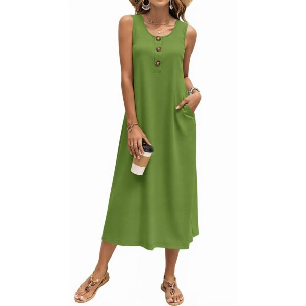 Women's Sleeveless Button-Down Tank Dress