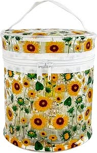 Clear Floral Travel Makeup Bag with Handle