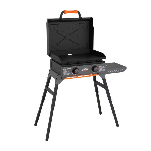22" 2-Burner Propane Flat Top Griddle with Hood & Stand