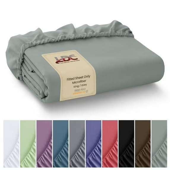 King Microfiber Deep Pocket Fitted Sheet (Gray)