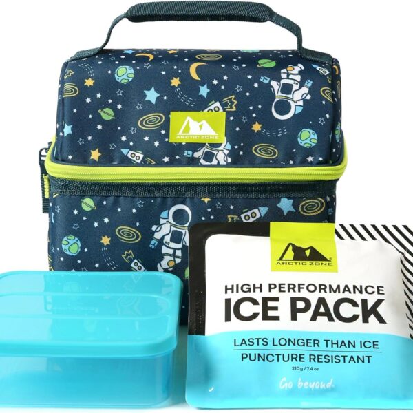 Kids lunch box with reusable gel ice pack and sandwich container