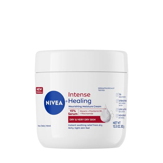 NIVEA Intense Healing Body Cream for Dry Skin, 13.5 oz