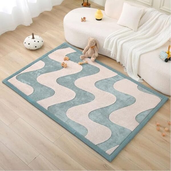 CloudRise Baby Play Mat for Floor 80" x 110" Waves
