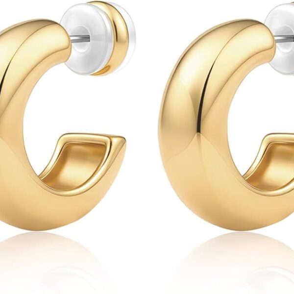 Chunky Gold Teardrop Hoop Earrings