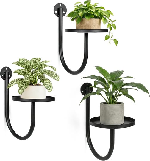 3-Pack Modern Metal Wall-Mounted Plant Holders