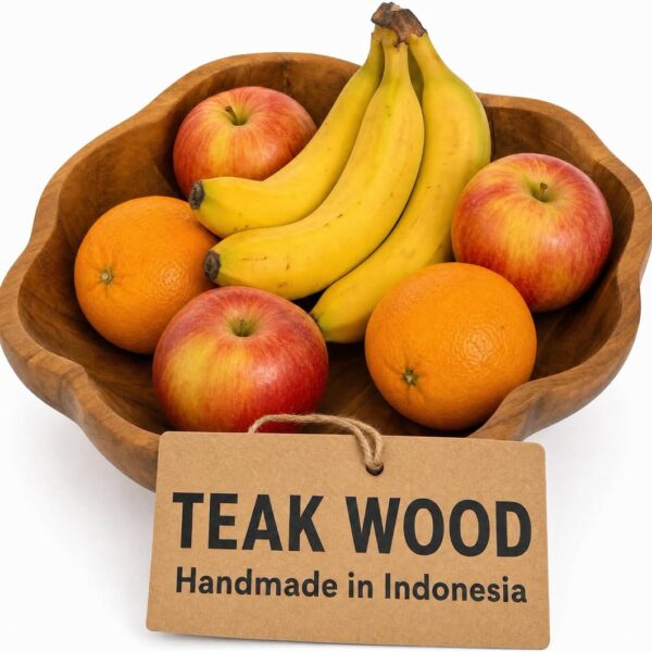 Wooden Fruit Bowl for Kitchen Counter