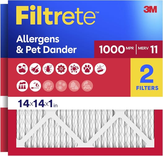 Filtrete 14 x 14 x 1 MERV 11 Air Filter, 2-Pack