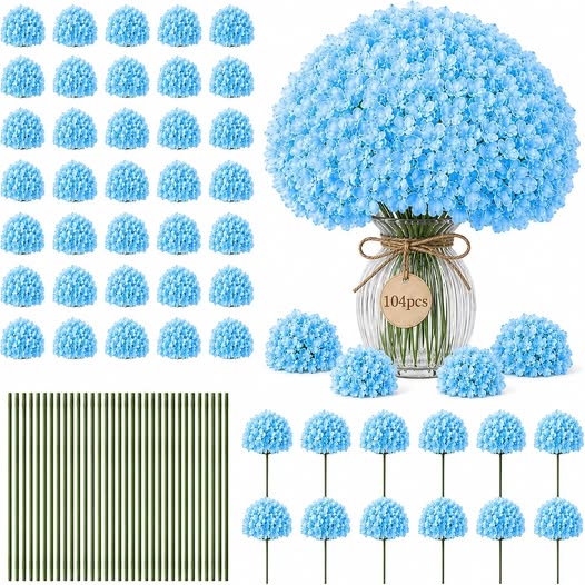 104-Piece Artificial Hydrangea Flower Set