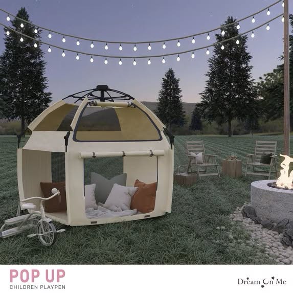 Easy Set-Up- Indoor Play House and Outdoor Play Tent with Canopy Cover, French White