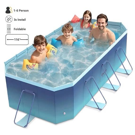 Upgraded Non-Inflatable Metal Bracket Outdoor Above Ground Pools