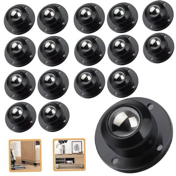 16 Pcs Self Adhesive Caster Wheels, 360° Swivel Mini Rolling Wheels