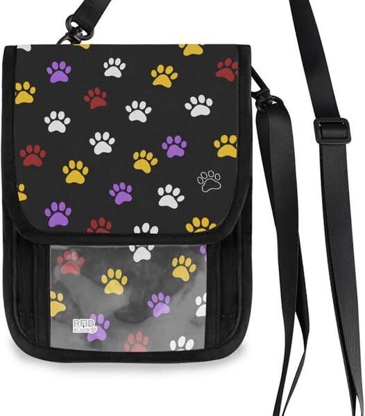 Dog Paw Print Crossbody Wallet Purse with RFID Holder