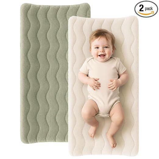 2-Pack Quilted Muslin Changing Pad Covers