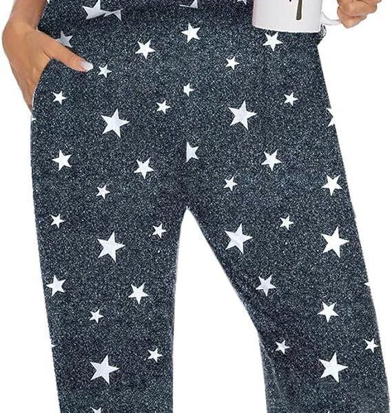 Pajamas for Women Set 2 Piece Fall Sleepwear with Pockets