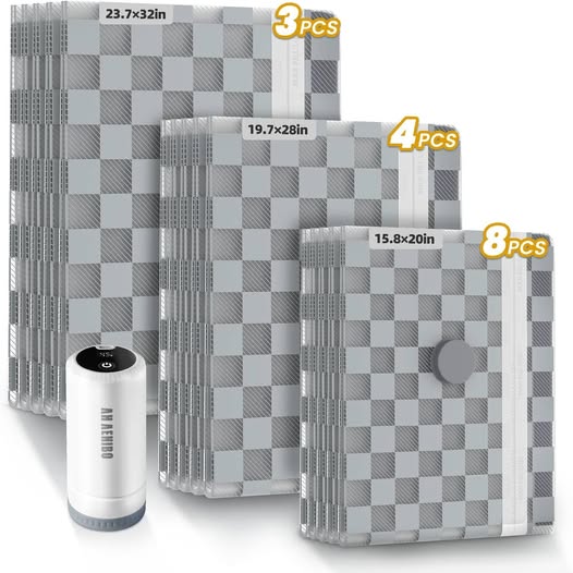 48% OFF 15-Pack Vacuum Storage Bags with Air Pump