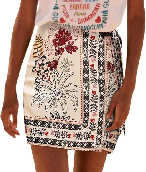 Women's Floral Wrap Mini Skirt
