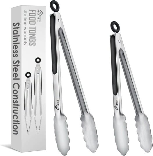 Stainless Steel Kitchen Tongs, Set of 2