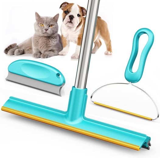 3-Pack Carpet Rake for Pet Hair Removal