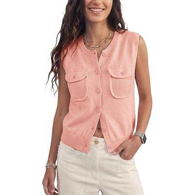 50% ♡FF Women's Button-Up Sleeveless Sweater Vest