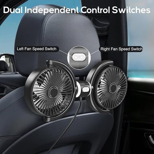 USB Dual Head Car Seat Fan