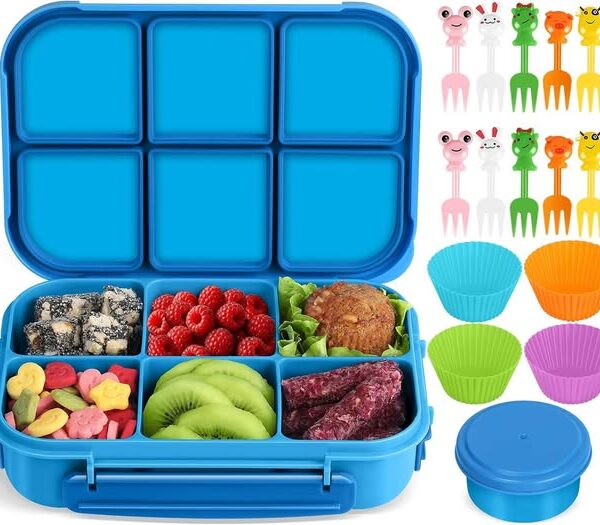 Leakproof Bento Lunch Box with 6 Compartments
