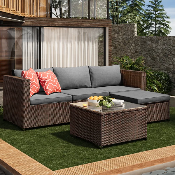 Wayfair 74% off 5-Piece Outdoor Patio Conversation Set with Cushions