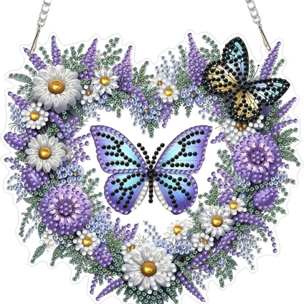Hanging Diamonds Art kit for Adult,Butterfly Pendant
