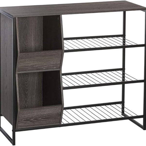 3-Shelf Shoe Storage Organizer with 2 Cubby Bins