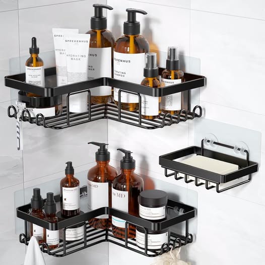 3-Pack Corner Adhesive Shower Caddy