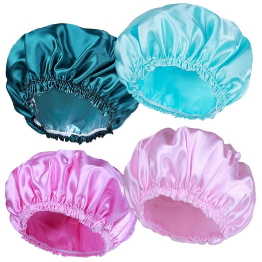 4-Pack Reusable Waterproof Shower Caps