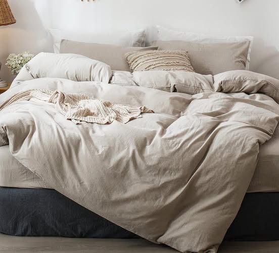 MooMee Washed Cotton Duvet Cover Set – King