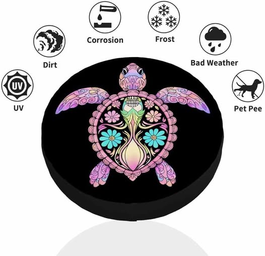 Watercolor Sea Turtle Spare Tire Cover