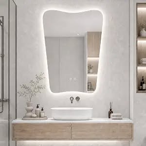 24x36-Inch Irregular LED Bathroom Mirror