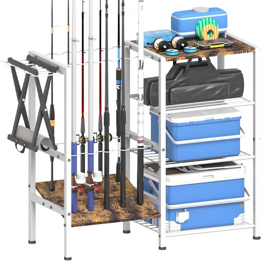 4-Tier Fishing Rod Holder Rack