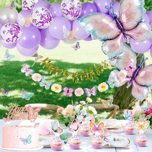 Butterfly Birthday Party Decorations Set