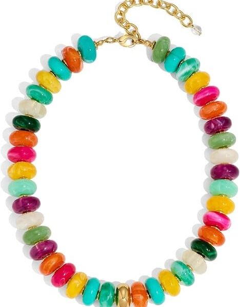 Chunky Colorful Resin Bead Choker Necklace