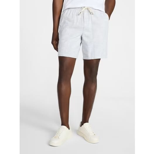 Men's Yarn-Dye Pull On Shorts, 8" Inseam