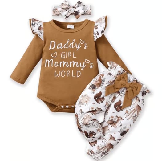 Newborn Baby Girls Cotton Romper Outfit Set