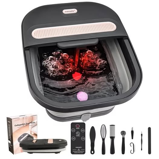 Collapsible Foot Spa Bath with Heat and Massage Rollers