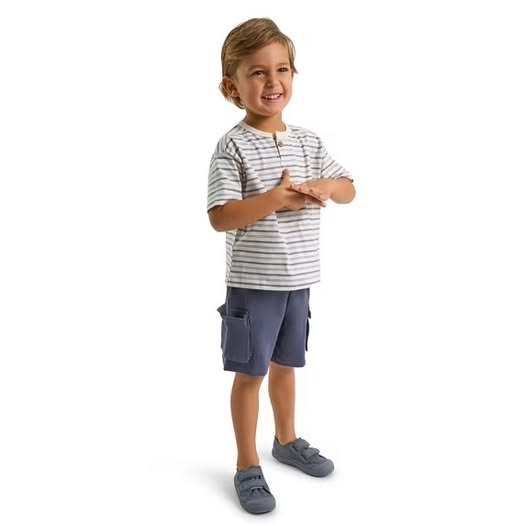 Baby & Toddler Boys' Textured Shirt & Cargo Shorts Set