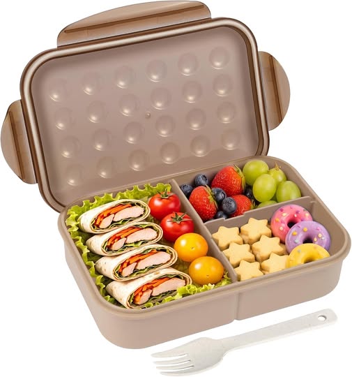 46 oz 3-Compartment Leakproof Bento Lunch Box