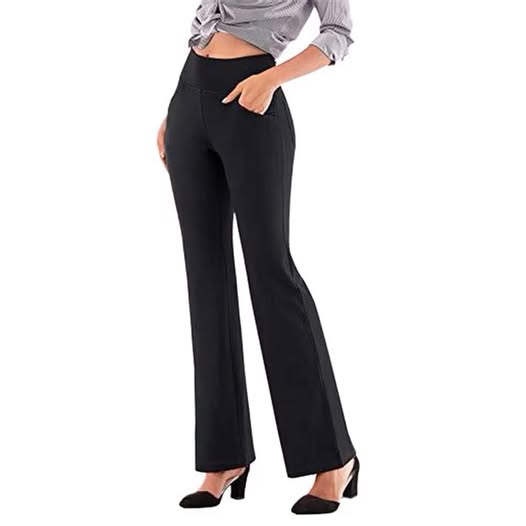 Women Dress Lounge Pants Business Elastic Waist Casual Stretch Work Trousers