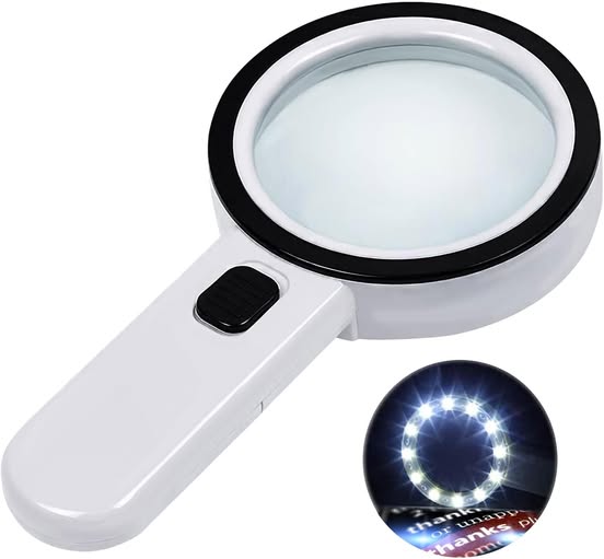 10X Handheld Magnifying Glass with 12 LED Lights