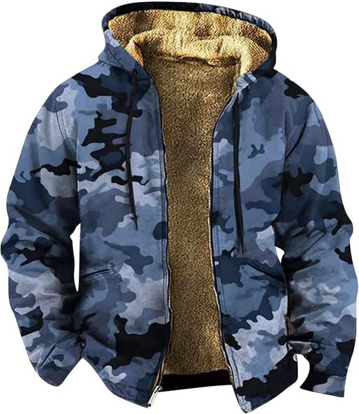 50% 0FF Men's Camo Sherpa-Lined Hooded Jacket