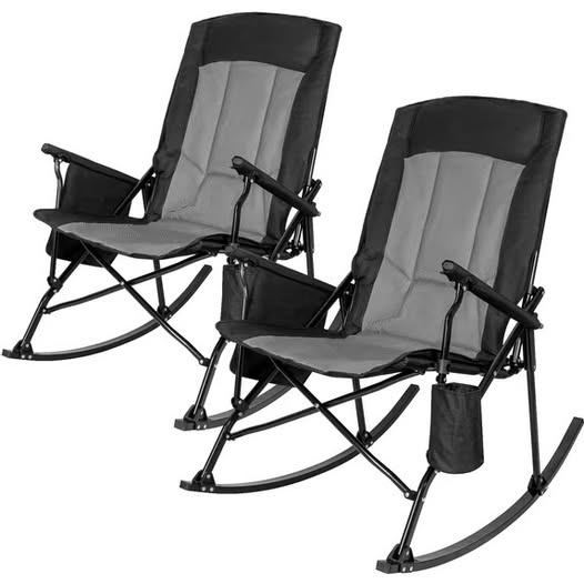 2-Pack Folding Rocking Camping Chairs