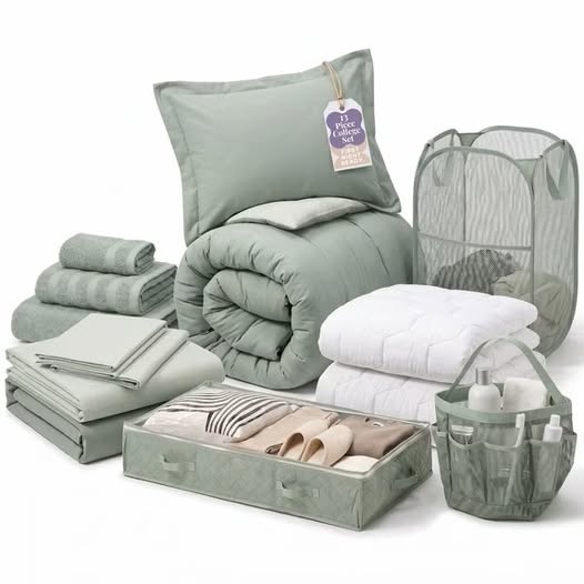 Twin XL Comforter Set with Dorm Room Accessories