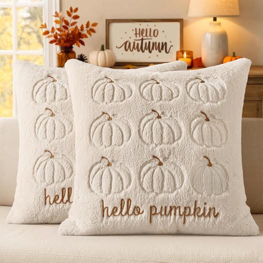 2-Pack 18x18 Pumpkin Pillow Covers