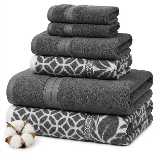 59% off 6-Piece Reversible Cotton Jacquard Towel Set