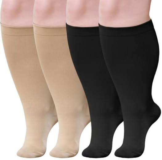 2-Pairs 20–30 mmHg Knee-High Compression Socks